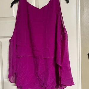 Mika Mindel Chic Fuchsia Layered Sleeveless Blouse